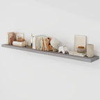 72 Inch Floating Shelves, 9.3" Deep Floating Shelf Wall Mounted, 72" Wall Shelves, Rustic Deep Bookshelf, Large Display Shelves & Storage Shelves for Bedroom, Living Room, Grey, Set of 1