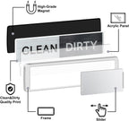 KitchenTour Dishwasher Magnet Clean Dirty Sign, Strong Magnet Clean Dirty Sign for Dishwasher, Farmhouse Wood Design Non-Scratch Dish Washer Indicator Kitchen Decor, Silver