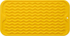 Silicone Dish Drying Mat for Multiple Usage,Easy clean,Eco-friendly,Heat-resistant Silicone Mat for Kitchen Counter or Sink,Refrigerator or Drawer Liner Yellow S 12 inches x 6 inches