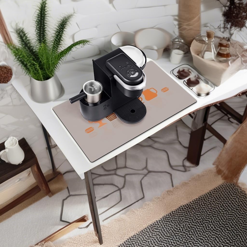 Golener Thick Counter Protector Absorbent Coffee Machine Spill Mat,Coffee Machine protector,Desk protector,Prevent Moving,Coffee Mat Placemats Under Any Drink Coffee,Tea