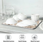 Brown Coffee Dish Drying Mat - 18 x 24 Inch, High Absorbent Reversible Microfiber Coffee Bean Dish Rack Pad