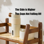 KISKIS Cup Mug Holder Wooden & bamboo look, Non-Slip Coffee Cup Rack Organizer, Bathroom Stand Storage Shelf with 2 Tier, Kitchen Countertop Spice Rack