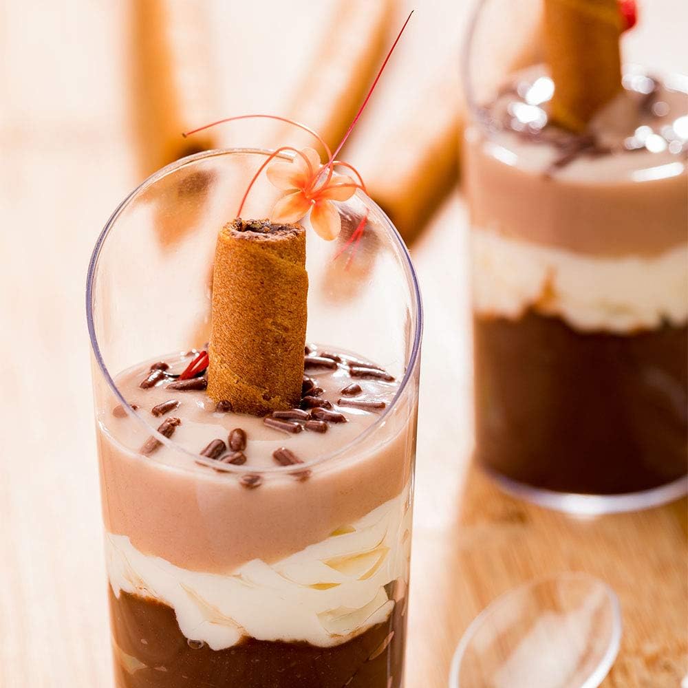 Restaurantware 3 Ounce Shot Glasses 100 Round Incline Cups - With Clear Finish Disposable Plastic Shot Glasses For Serving Samples At Wedding Banquets And Catered Events