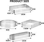 Guowall Stainless Steel Cake Ring, Multi Shaped Fruit Tarte Crust, Square Rectangle Round Oval Shape Pastry Food Ring Nonstick DIY Baking Tools - 8pcs