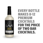 (3 Pack) LAVA Premium Coco Pina Colada Made with Cream of Coconut and Real Pineapple, No Artificial Sweeteners or Flavors, 1-Liter (33.8oz) Glass Bottle.