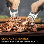 Walfos Silicone BBQ Gloves - Heat Resistant Grilling Gloves Set with Pork Shredder Claws & Brush, Non-Slip Kitchen Silicone Oven Mitt with Protective Cotton Layer, Suit for Indoor & Outdoor, Orange