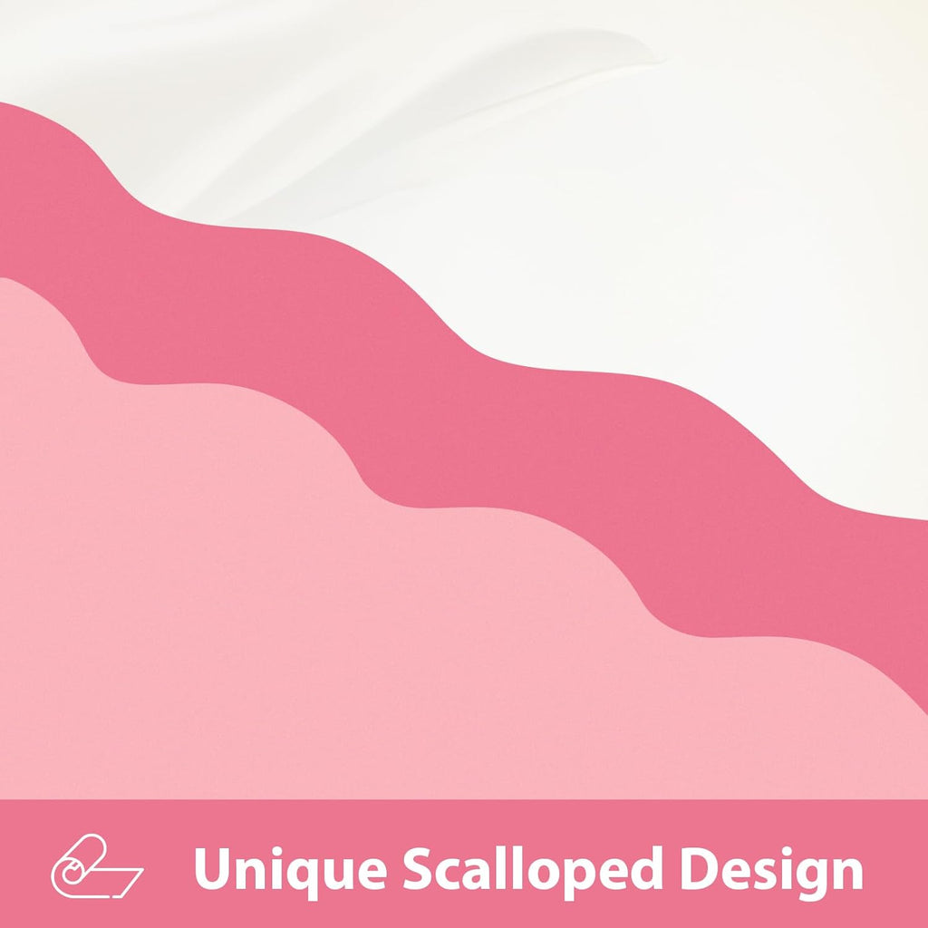 Scalloped Coffee Bar Mat for Countertop, Cute Dish Drying Mats for Kitchen Counter, Diatomite Absorbent Mat for Coffee Station, Kitchen Aesthetic Decor(12"x19", Rose Pink)