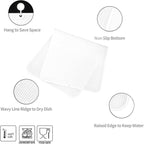 Silicone Dish Drying Mat for Multiple Usage,Easy clean,Eco-friendly,Heat-resistant Silicone Mat for Kitchen Counter or Sink,Refrigerator or Drawer Liner White 5XL 36inches x 18inches