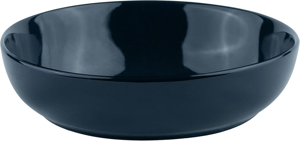 KooK Pasta Bowl, Salad Bowls, Soup, Serving Bowls, Ceramic, Large Capacity, Microwave & Dishwasher Safe, Set of 4, 40 Oz,(Navy Blue)