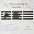 Dish Drying Mat Super Absorbent – 16" x 18" Coffee Mat for Countertops – Non-Slip Drying Mat for Kitchen Counter – Easy to Clean Water Absorbent Mat – Large Dish Drying Mats (Zebra)