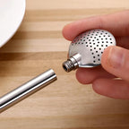 Reusable Bombilla Yerba Mate Straw - Stainless Steel Removable Spoon Style Filter with a Beautiful Bead - Metal Straw for Drinking Loose Leaf Tea - Includes Cleaning Brush(Light Grey)