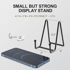 HONGYUTAI 3 Pack 4.5 Inch Plate Stands for Display Picture Stand - 4.5 Inch Vinyl Table Top Display, Metal Frame Holders Decorative Plate for Book , Picture, Photo and Platter, Tabletop Art, Black