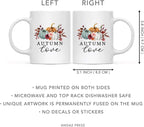 Andaz Press Fall Burgundy Marsala 11oz. Ceramic Coffee Tea Mug, Autumn Love, 1-Pack, Pumpkin Floral Leaves Graphic, Birthday, Friend, Family, Coworker, Autumn Season, Thanksgiving Ideas