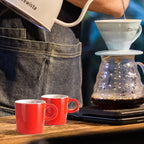 homEdge Mini Procelain Espresso Cup, 4 Ounces / 120 ml Tiny Ceramic Coffee Mugs Demitasse for Espresso, Tea- Set of 6, Red