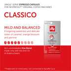 Illy Espresso Compatible Capsules - Single-Serve Coffee Capsules & Pods - Classico Roast - Notes Of Caramel, Orange Blossom & Jasmine Coffee Pods - For Nespresso Coffee Machines – 10 Count