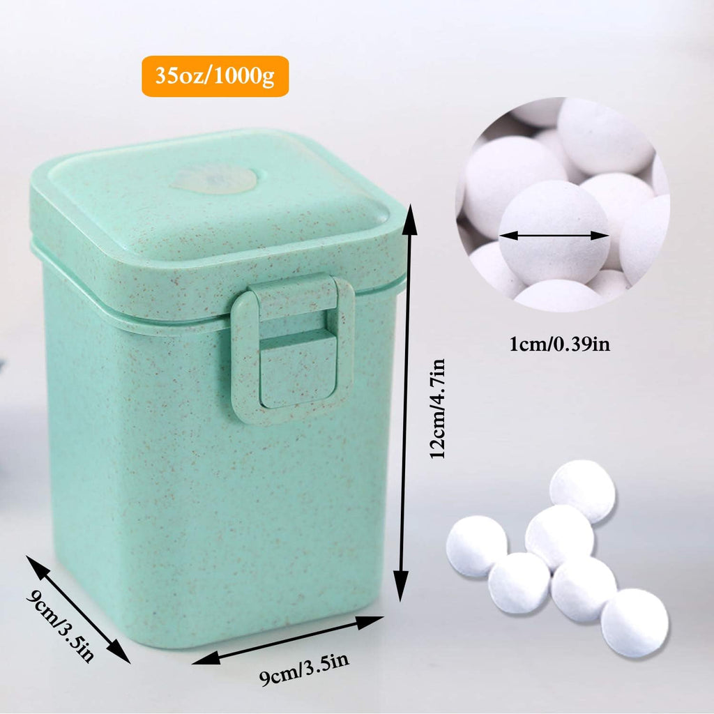 2.2Lb Ceramic Pie Weights Baking Beans Pie Crust Reusable 10mm Weights Natural Ceramic Stoneware with Wheat Straw Container (35 Oz Total) (Green)