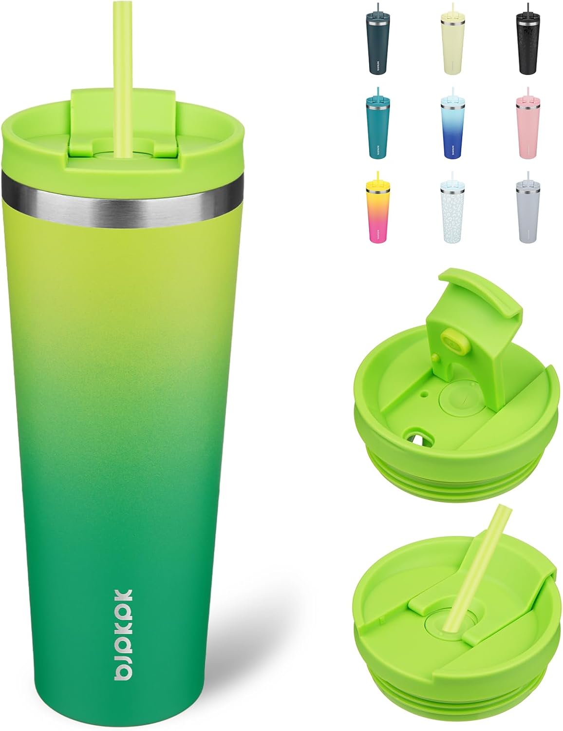 BJPKPK 26oz Tumbler With lid And Straw Stainless Steel Travel Coffee Mug Insulated Tumblers Cups,Bamboo Grove