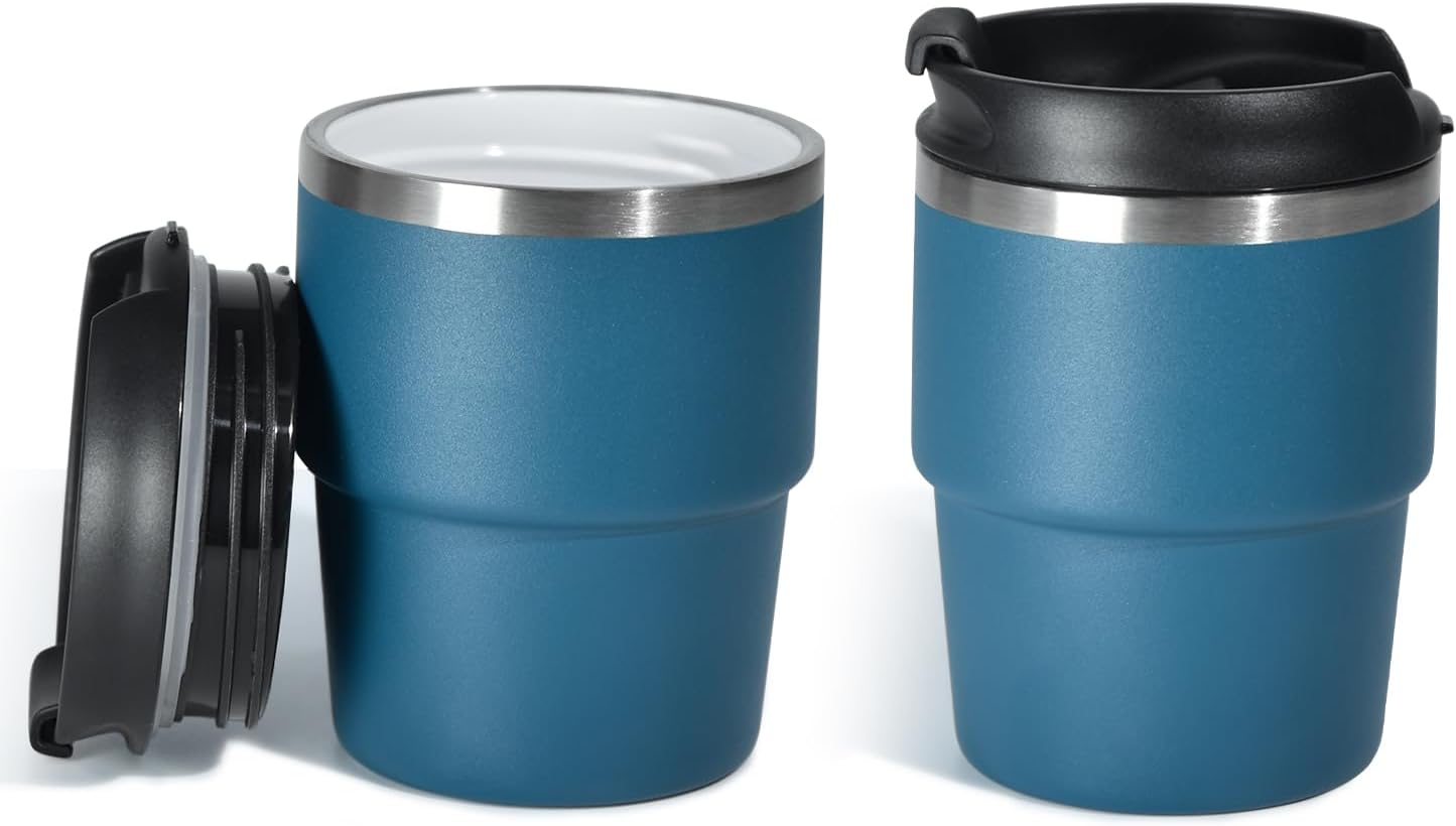 6oz Espresso Cups, Insulated Espresso Cups Set of 2, Expresso Shots Cup, Stainless Steel Shot Glasses for Coffee, Portable Espresso Travel Mug for Camping