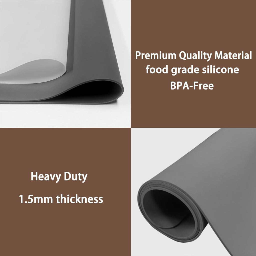 Silicone Mats for Kitchen Counter, 48"x32"(120cmx80cm) Large Heat Resistant Mat Kitchen Island Waterproof Countertop Protector Mat Nons-slip Extra Large Counter Mat, Semitransparent