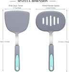 To encounter 2 Pieces Silicone Spatula set, Non-Stick Turner Spatulas, Heat Resistant Silicone Cooking Flipper for Eggs, Fish, Pancakes, Light Grey