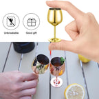 Shot Glasses, 2 oz Shot Glass Set, Stainless Steel Shot Glasses, Mini Wine Glass Perfect for Tasting Brandy,Suitable for party supplies, bar tools, gifts(set of 2) (Gold)