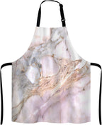 Pink Marble texture Apron for Women and Men, Adjustable Kitchen Chef Apron for Cooking Baking - Cute Birthday, Anniversary, Mother's Day Apron Presents for Mom Wife Girlfriend Aunt Grandma