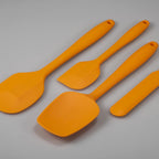 4 Piece Silicone Spatula Set, Flexible Heat Resistant Non-scratch Baking Cooking Rubber Spatulas with Stainless Steel Core, Orange