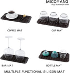 Silicone Dish Drying Mat for Multiple Usage,Easy clean,Eco-friendly,Heat-resistant Silicone Mat for Kitchen Counter or Sink,Refrigerator or Drawer Liner Coffee S 12 inches x 6 inches