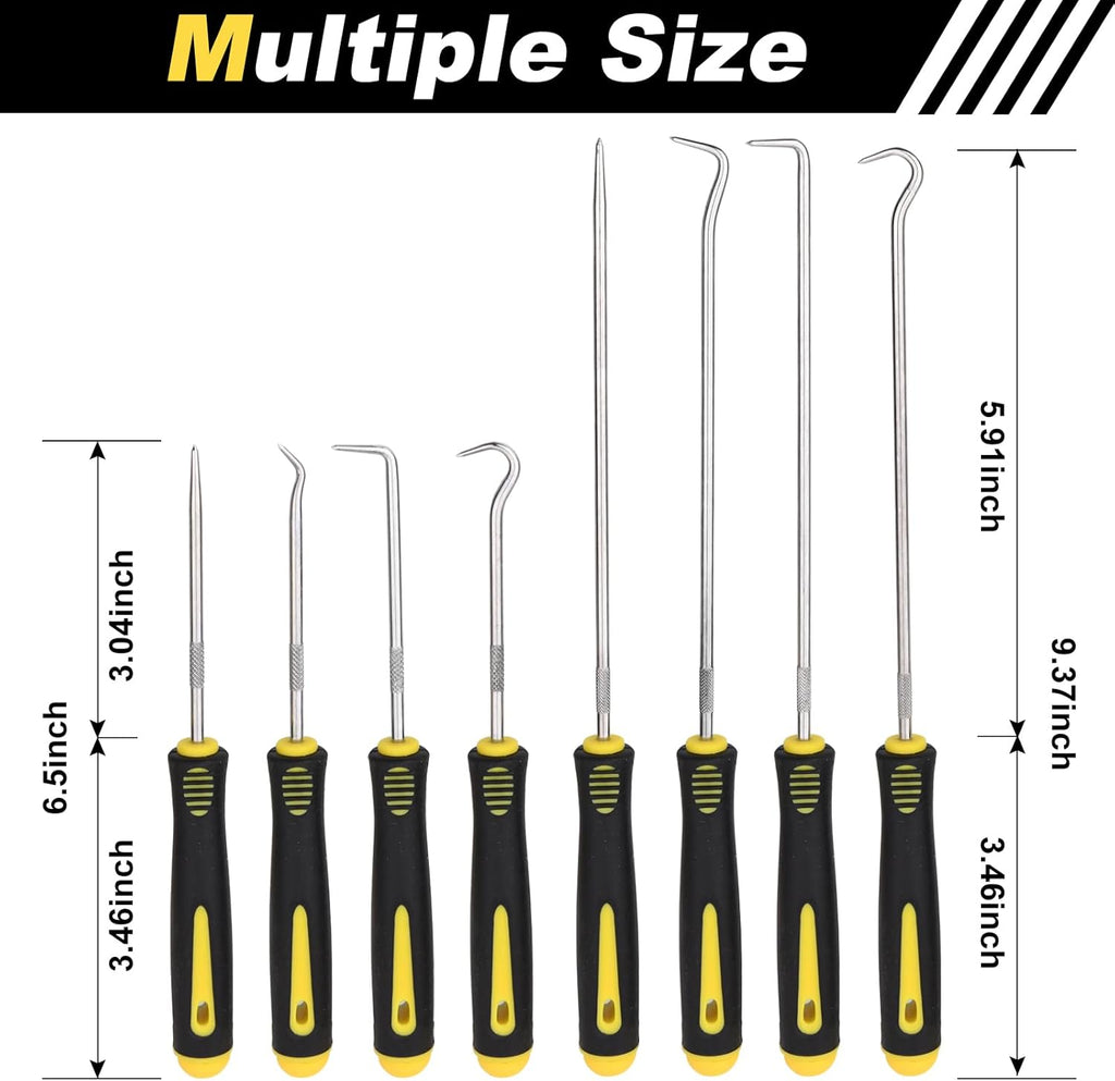 Aleric 8 Pieces Pick and Hook Tools Set, Precision Automotive Pick Tool for Car Auto Oil Seal, Pick Set Mechanic, Picks Tool Set to Remove Hoses and Gaskets, Pick Hooks Puller Remover Kit