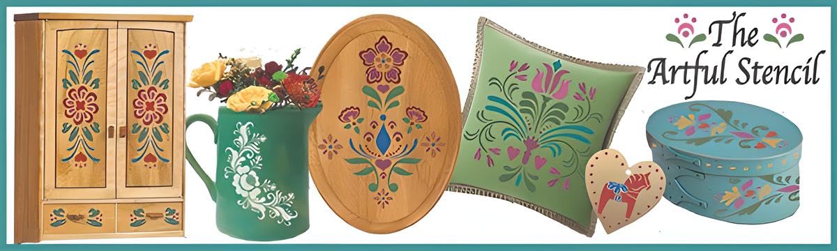 Rosemaling Pattern 18 Stencil Template 8.2" x 9.7" for Painting, Furniture & Folk Art – Reusable Mylar Stencil for DIY Crafts, Walls & Decor Projects – The Artful Stencil