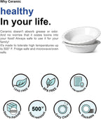 LE TAUCI Ceramic Pie Pans Plate for Baking, 9 inch Deep Dish Baking Dish, 52 ounce Bakeware for Apple Pecan Pie, Set of 2, White