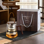 Glass Teapot with Removable Infuser, Loose Leaf Tea Brewing (7-shaped handle)