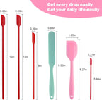 Mini Silicone Spatula Set 6 PCS Food Grade Small Jar Spatula with Long Handle Makeup Spatula Tool Heat Resistant Kitchen Utensils for Baking Cooking Mixing Tiny Scraper
