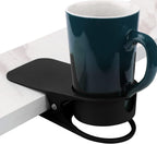 Kalolary New Drinking Cup Holder Clip with Groove Table Bottle Cup Stand DIY Glass Cup Clamp Storage Saucer Clip Water Coffee Mug Holder Saucer Clip for Home Desk, Black