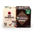 Don Francisco's Organic Mayan Blend Coffee - 12 K-Cup Compatible Single-Serve Pods - 100% Arabica - Bold Flavor with Floral Aroma and Chocolate Hints - Compatible with Keurig Brewers