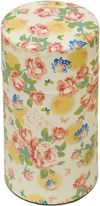 Japanese Pokkan Coffee Spice Tea Tin Canister Washi Paper Storage with Lid 7.05 oz Capacity (Neko/L)