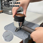 Espresso Tamper Mat – Food-Grade Silicone Coffee Tamping Pad, Non-Slip Corner Design, Heat-Resistant Countertop Protector for Portafilter, Tamper & Barista Accessories