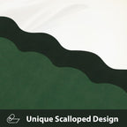 Scalloped Coffee Bar Mat for Countertop, Cute Dish Drying Mats for Kitchen Counter, Diatomite Absorbent Mat for Coffee Station, Kitchen Aesthetic Decor (16"x24", Green)