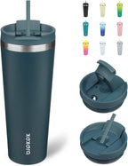 BJPKPK 26oz Stainless Steel Insulated Tumbler With lid And Straw Travel Coffee Thermal Tumblers Cup For Women And Men,Navy Blue