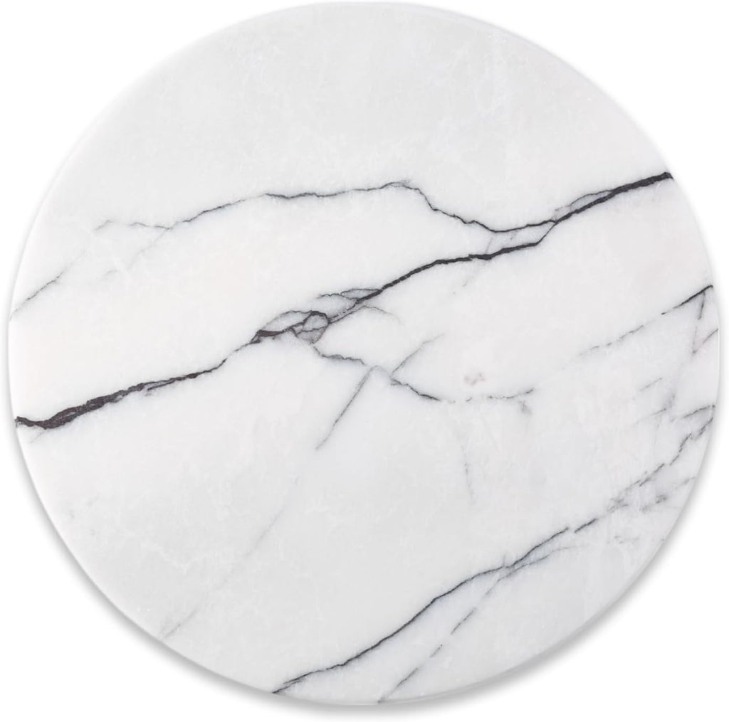 Koville Marble Cutting Board for Kitchen Countertop, 11" Round Marble Cheese Board Serving Tray for Baking, Charcuterie, Pastry, Trivet, Stone Cutting Boards for Kitchen - Milas Lilac
