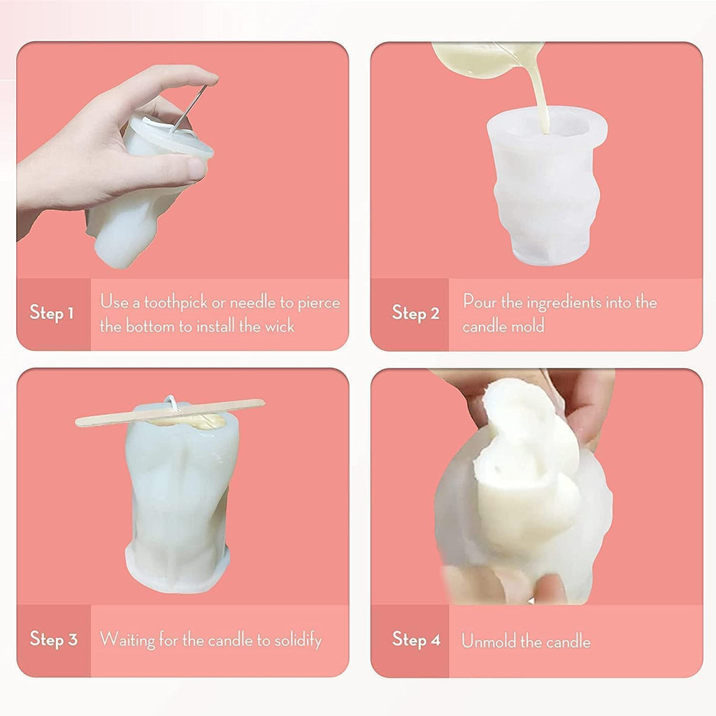 Witch Cylinder Silicone Candle Mold for Candle Making,Pillar Casting Silicone Molds for Resin Casting,Scented Candle, Soap,Silicone Molds for Home Decor,Resin Craft Gifts (C)