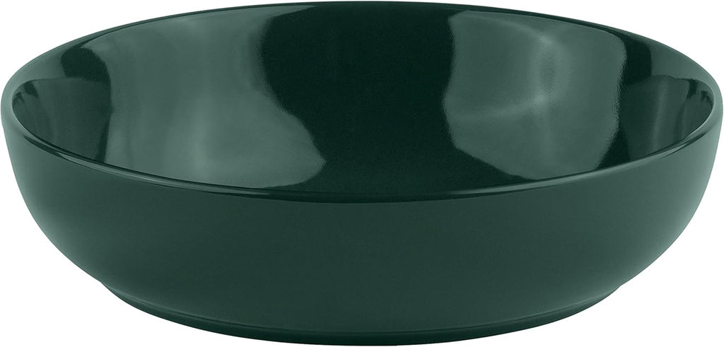 KooK Pasta Bowl, Salad Bowls, Soup, Serving Bowls, Ceramic, Large Capacity, Microwave & Dishwasher Safe, Set of 4, 40 Oz,(Hunter Green)