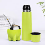 Premium Yerba Mate Cup 5 in 1 Set, Including Cute Elephant Style Stainless Steel Gourd, Bombilla Straw and Tea Shaper Set, 5.4oz, Gift for Women Drinking Cup