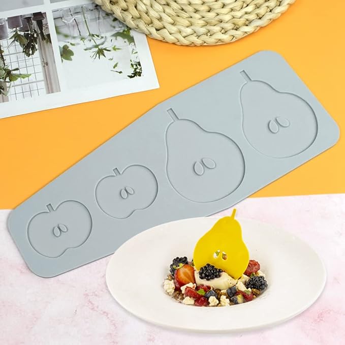 Hollow Leaf Silicone Mold Chocolate Candy 3D Hollow Leaf Candy Mold Food Cooking Meals Decorations Fondant Mold Polymer Clay Molds (Apple Pear B_9.96x4x0.12inch)