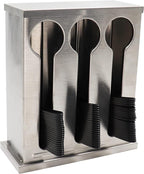 Utensil Dispenser, 3 Compartment Stainless Cutlery Organizer, Plastic Silverware Holder Caddy, Forks Spoons Knives Dispenser, Flatware Organizer for Restaurant Party Buffet Table Kitchen CounterTop
