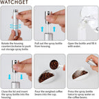 watchget Coffee Bean Dosing Cup & Static Reduction Spray Bottle Kit for Espresso Bar, Ceramic Single Dose Tray for Brewing/Tea, Barista Accessories Set, White