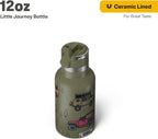 RTIC Little Journey Bottle with Straw, Insulated, Stainless Steel, Metal, Double Wall Vacuum-Insulation, Ceramic-Lined, Leak-Proof Lid, BPA-Free Water Flask for Sports, Travel, Happy Camper