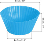 uxcell 36Pcs Silicone Cupcake Liners, Non-Stick Baking Cups, for Cooking Eggs, Baking Muffins and Make a Cake(Blue)