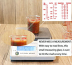 High Borosilicate Glass Measuring Cup-V-Shaped Spout，Glass Measuring Beaker for Kitchen or Restaurant, Easy to Read, 150 ML (5 Oz)-Pack of 2