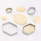Hexagon Cookie Cutter Set 4 Sizes- 5 Inch, 4 Inch, 3 Inch, 2 Inch Stainless Steel Geometric Gem Cookie Cutters Shapes Molds